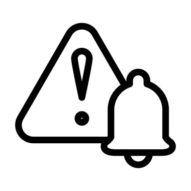 notification bell with exclamation mark outline icon vector design good for web or mobile app