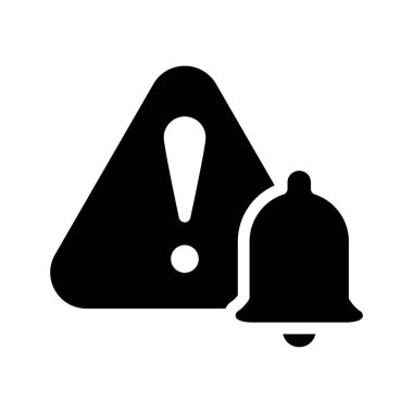notification bell with exclamation mark solid icon vector design good for web or mobile app