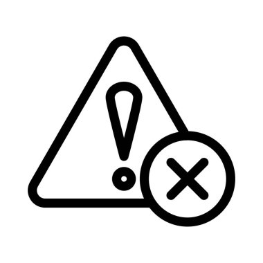 Alert Exclamation Mark with Cross Symbol Notification outline icon vector design good for web or mobile app