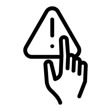 hand and exclamation mark outline icon vector design good for web or mobile app