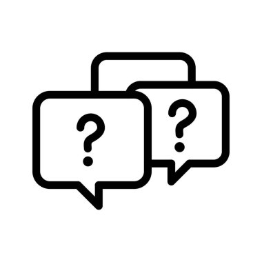 Concept of asking frequent questions or communication outline icon vector design good for web or mobile app