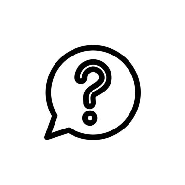 question mark in speech bubble outline icon vector design good for web or mobile app