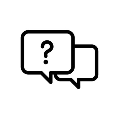 square buble chat with question mark outline icon vector design good for web or mobile app