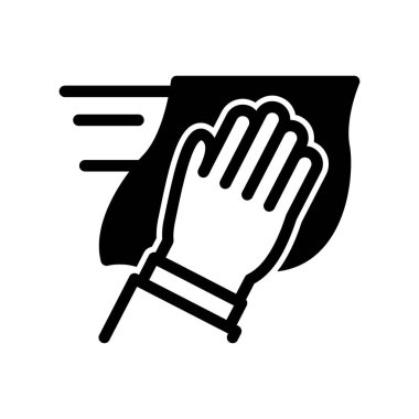 hand with cleaning wipe solid icon vector design good for web or mobile app