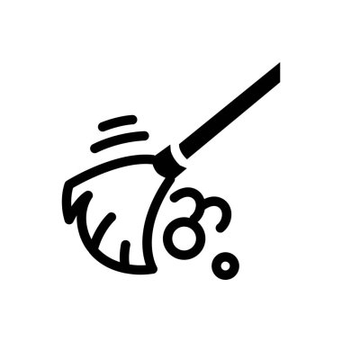Broomstick sweeping cleaning solid icon vector design good for web or mobile app
