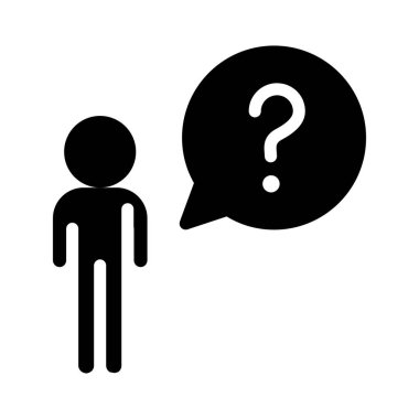 businessman and his question mark on buble chat solid icon vector design good for web or mobile app