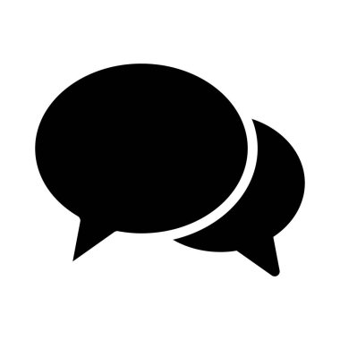 Oval konuşma baloncukları diyalog ve sohbet temalarını temsil ediyor. Katı simge vektör tasarımı web veya mobil uygulama için iyi