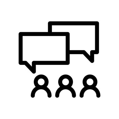 Takım Sohbeti ana hatları simge vektör tasarımı web veya mobil uygulama için uygundur