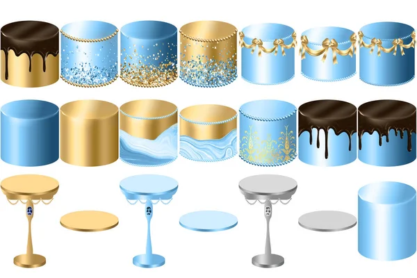 Gift Cakes in Blue and Gold: A Luxurious Treat