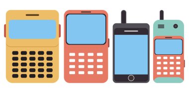 set of mobile phone icon, Mobile phone icon set vector flat illustration.