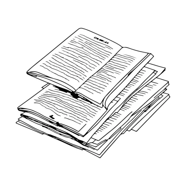 Hand Drawn Sketch Books Vector Illustration — Stock Vector