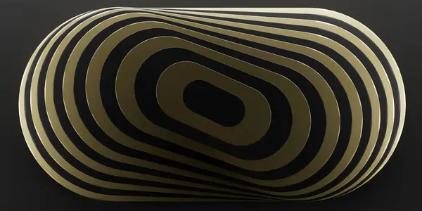 3D çizim, soyut siyah ve altın geometrik arkaplan, minimal düz döşeme, bükülmüş köşeli boş kartlar yuvarlak köşeli