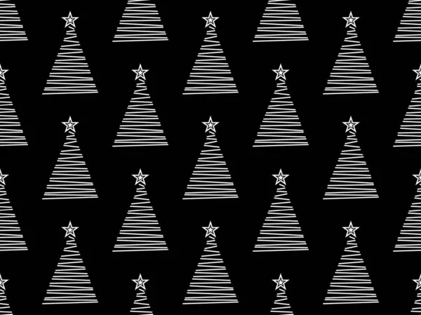 Weihnachtsbaum Weiß Schwarzer Stern Geometrie — Stockvektor