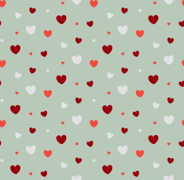 Seamless romantic pattern with hand drawn hearts. Vintage hearts background for Valentine Day and holidays. Festive vector pattern with love and romance symbols for prints, fabric and wrapping paper
