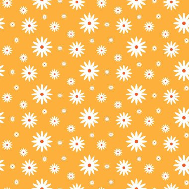 chamomile white yellow floral pattern