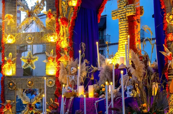 Altar Colorido Dos Mortos Dia Dos Mortos México — Fotografia de Stock