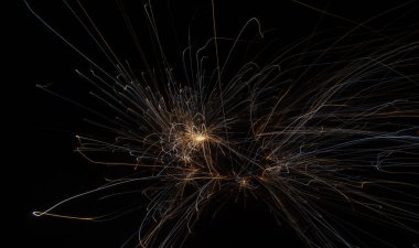 Bir havai fişek arka planı, metin için alanı var