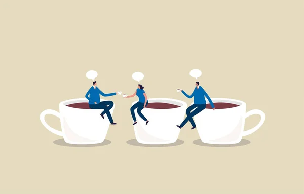 Koffie Pauze Brainstorm Vergadering Zakenman Vrouwelijke Collega Hebben Koffiepauze Illustratie — Stockfoto