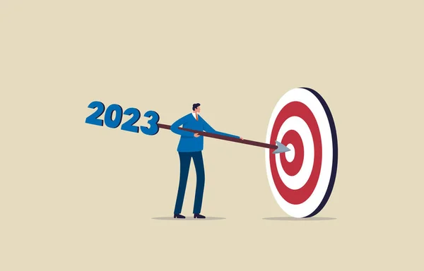 Lograr Los Objetivos Negocio 2023 Objetivo Para Éxito Empresarial Empresario —  Fotos de Stock