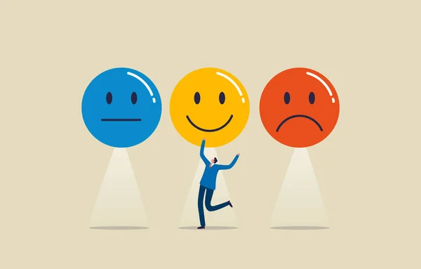 Escolha Emocional Rosto Inteligência Emocional Psicologia Positiva Negativa Jovem Homem — Fotografia de Stock