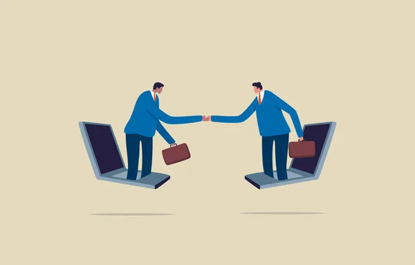 Comunicazione Commerciale Online Businessmen Remote Aigreement Due Uomini Affari Sono — Foto Stock