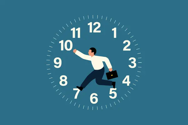 Time Management Concept Deadline Rush Running Late Work Businessman Running — Stock Photo, Image