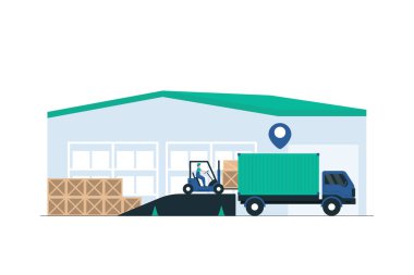 Depo personeli konteynırları hemen yüklüyor. Görüntü