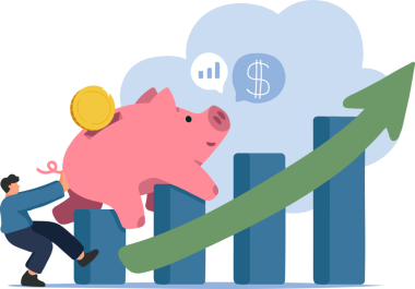 Sürücü Finansal Büyüme. Zenginliğe Doğru Tırman. Tasarruf, yatırım ve parasal hedeflere ulaşmak.