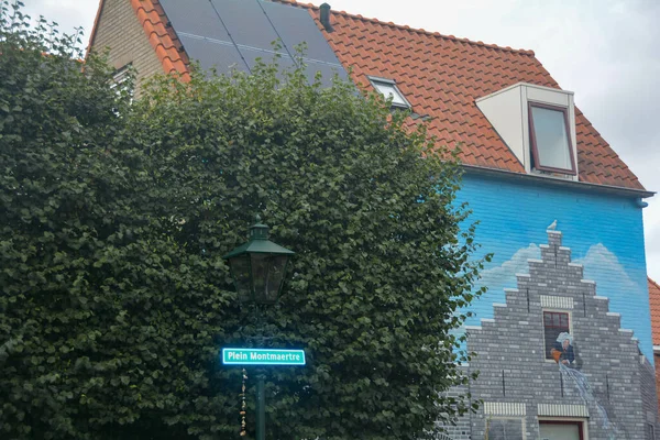 Zierikzee Zeeland Netherlands August 27Th 2020 House Facade Artistic Mural — Stock Photo, Image