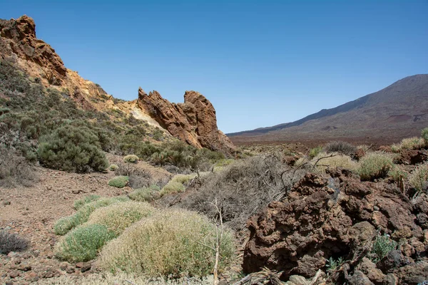 Rochas Gigantescas Paisagem Vulcânica Parque Nacional Teide Ilha Canária Tenerife — Fotografia de Stock