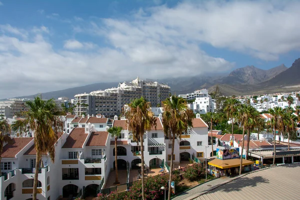 stock image City of Costa Adeje in Spain on the Canary Island of Tenerife with mountains in the background