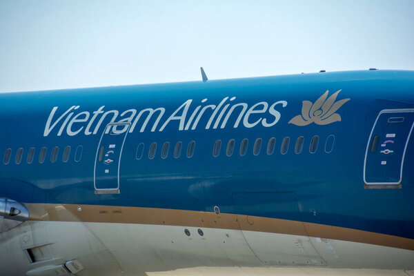 Frankfurt Airport Germany August 23, 20223 - Vietnam Airlines airplane with sky