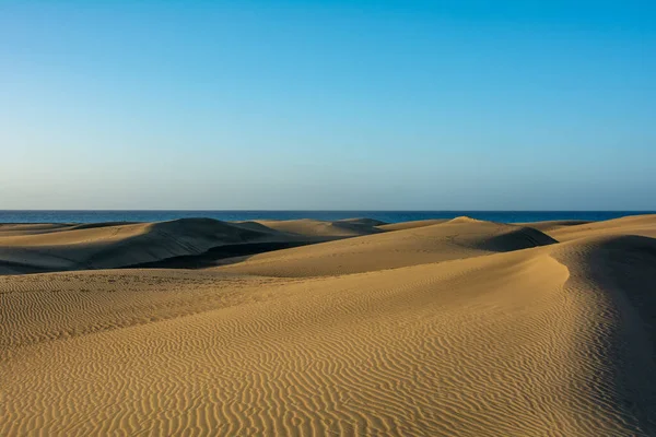 Dunes Maspalomas Gran Canaria Spain View Sea Blue Sky Huge Royalty Free Stock Images