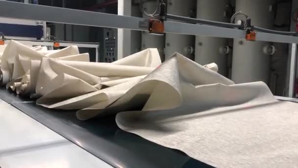 壁紙工場 壁紙を作成するプロセス 自動壁紙生産工場 壁紙制作ライン — ストック動画