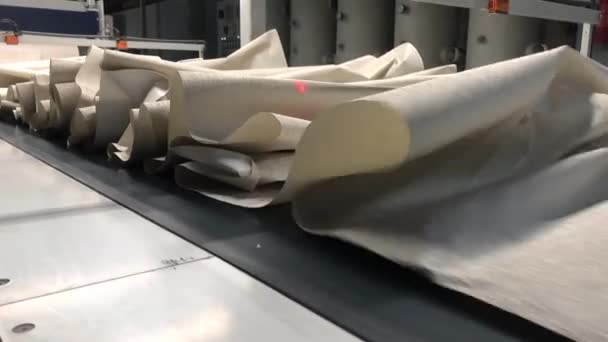 Tapetenfabrik Der Prozess Der Erstellung Von Tapeten Automatisierte Tapetenproduktion Tapeten — Stockvideo