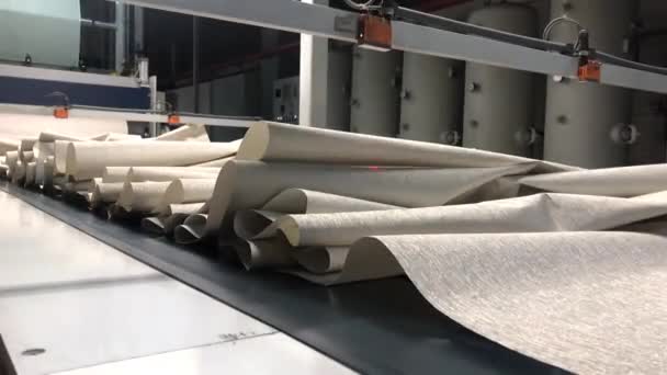 壁紙工場 壁紙を作成するプロセス 自動壁紙生産工場 壁紙制作ライン — ストック動画