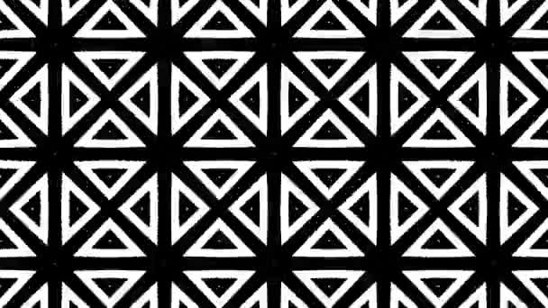 Black White Abstract Background Black White Kaleidoscope Background Black White — Αρχείο Βίντεο