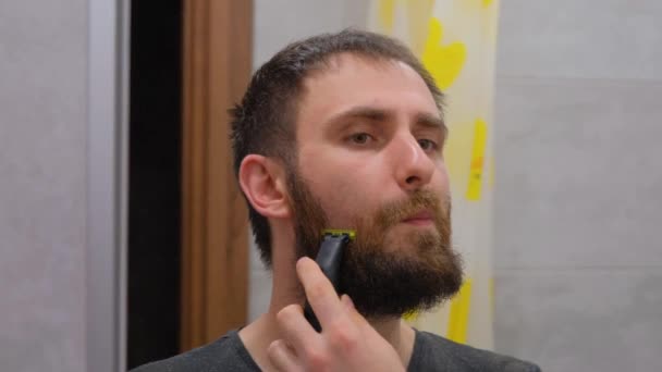 Man Shaves His Big Beard Guy Shaves His Big Beard — Stock video