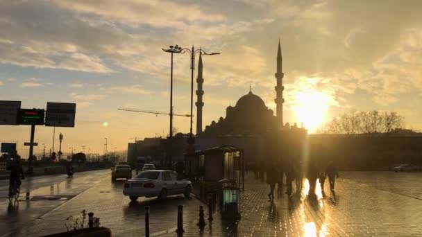 View New Mosque Istanbul Turkey Historical Center Istanbul Landmark Stakmbul — Stockvideo