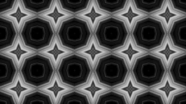 Black White Abstract Background Black White Kaleidoscope Background Black White — Vídeo de stock