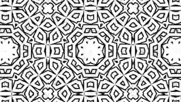 Black White Abstract Background Black White Kaleidoscope Background Black White — Stock video