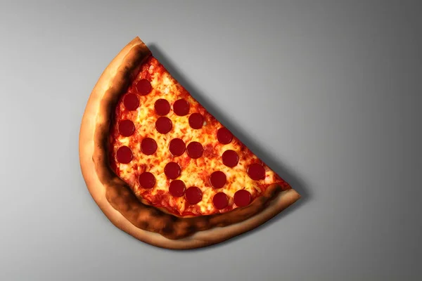 Gambar Render Pizza Dengan Keju Dan Daging — Stok Foto