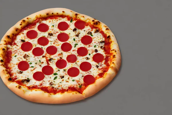 Картина Смачної Піци Сиром Іншими Інгредієнтами — стокове фото