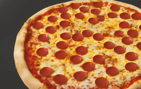 Kép Finom Pizza Sajttal Egyéb Összetevőkkel — Stock Fotó