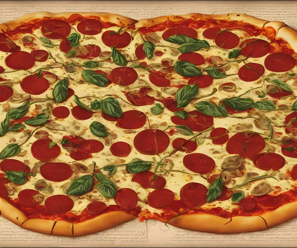 Illustration Der Pizza Jugendstil Grafische Illustration — Stockfoto