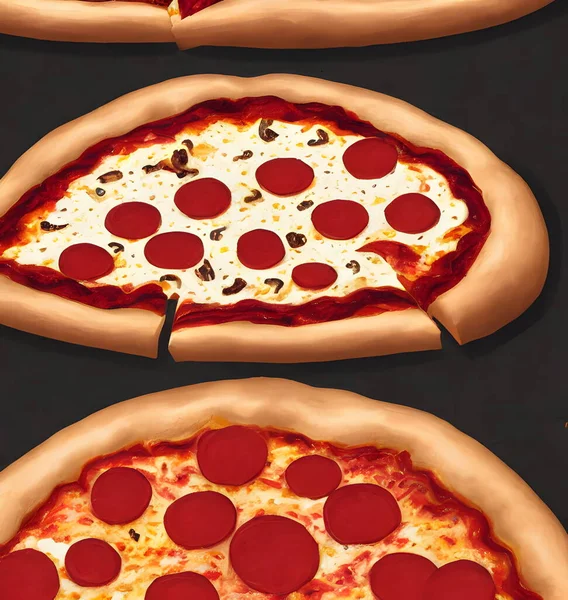 Ilustracja Pizzy Współczesnym Stylu Ilustracja Graficzna — Zdjęcie stockowe