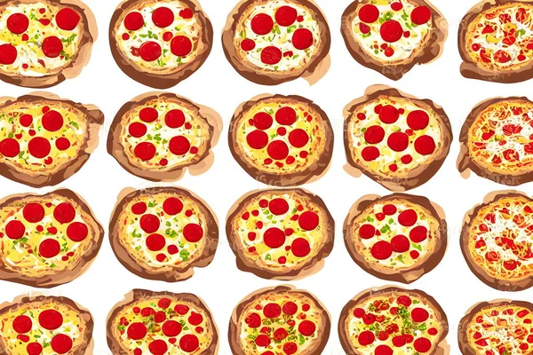 Ilustrație Pizza Stil Plat Ilustrație Grafică — Fotografie, imagine de stoc