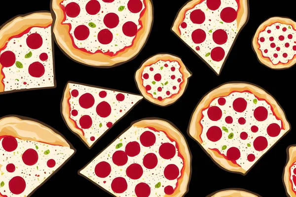 Ilustracja Pizzy Minimalistycznym Stylu Ilustracja Graficzna — Zdjęcie stockowe