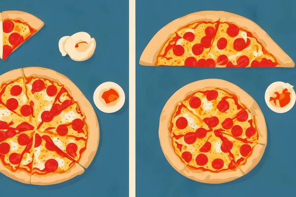 Illustration Pizza Dans Style Rétro Illustration Graphique — Photo