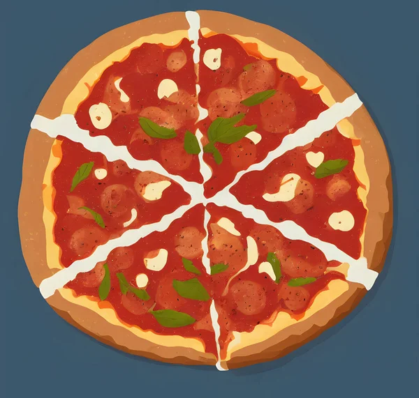 Pizza Illusztráció Minimalista Stílusban Grafikus Illusztráció — Stock Fotó